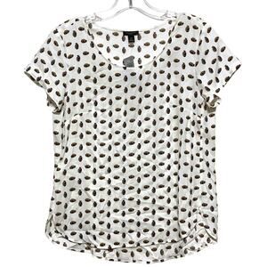 Ann Taylor Pineapple Shirt Polyester Top Blouse Womens Small Petite SP NWT